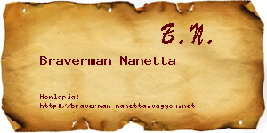 Braverman Nanetta névjegykártya
